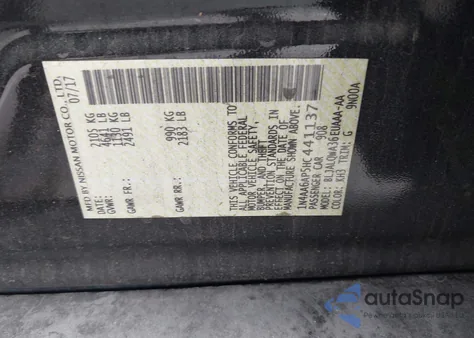 2017 Nissan Maxima 3.5 S z USA, uszkodzony, nr VIN 1N4AA6AP5HC441137